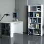 Hanah Home Escritorio de estudio y estantería Blanco y azul